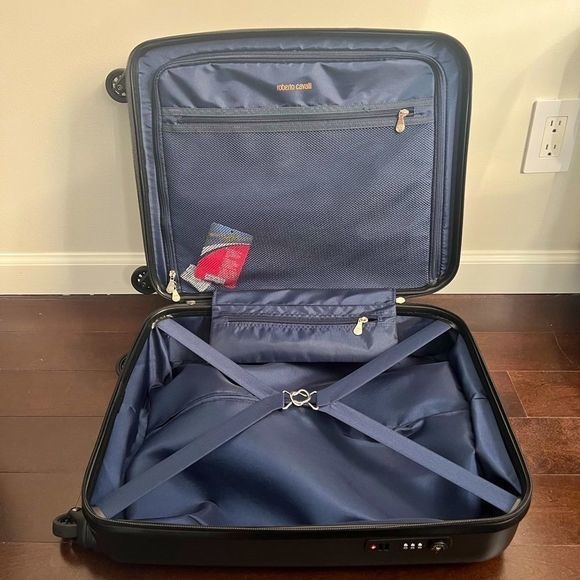 Roberto Cavalli Black Logo Hardshell Carry-On Suitcase Luggage NWT $550 - Picture 14 of 14
